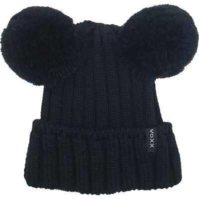 RENAMA girls' knitted hat with pom-poms BLACK