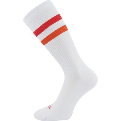 Men's RETRAN sports socks with silver ions, WHITE with red