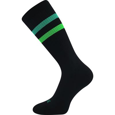 Men's RETRAN sports socks with silver ions BLACK with green
