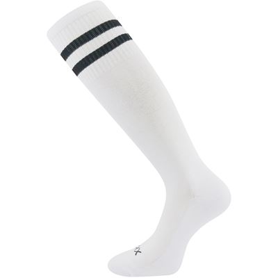 Women's RETRANA sports knee-high socks with silver ions, WHITE with black