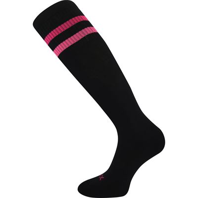 Women's RETRANA sports knee socks with silver ions BLACK with pink