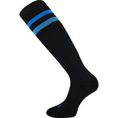 Women's RETRANA sports knee-high socks with silver ions, BLACK with turquoise
