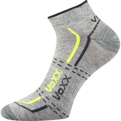 REX 11 cotton short thin socks, LIGHT GREY MELANGE with yellow