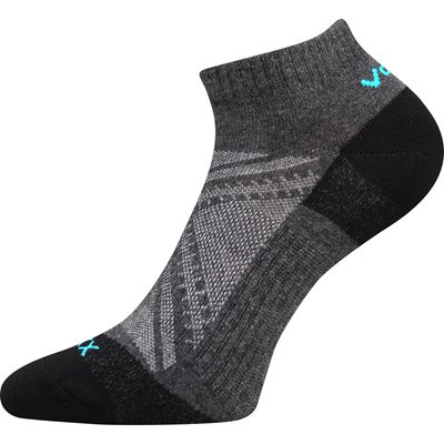 Short thin REX 15 cotton socks, DARK GREY MELANGE
