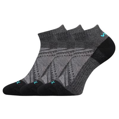 Short thin REX 15 cotton socks, DARK GREY MELANGE