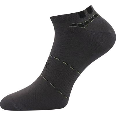 Men's short thin REX 16 cotton socks, DARK GREY