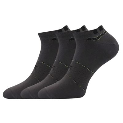Men's short thin REX 16 cotton socks, DARK GREY
