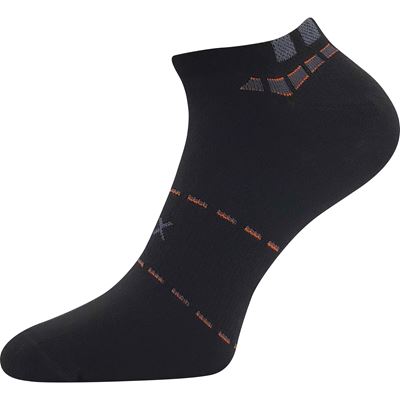 Men's short thin REX 16 cotton socks BLACK