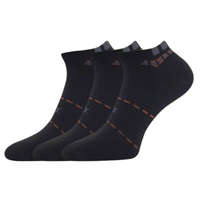 Men's short thin REX 16 cotton socks BLACK