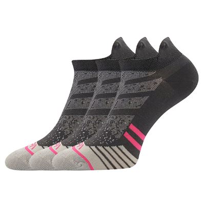 Women's short thin REX 17 cotton socks, DARK GREY