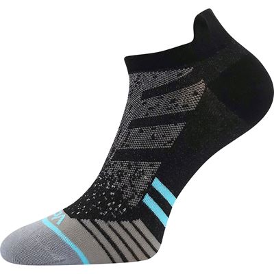 Women's short thin REX 17 cotton socks BLACK