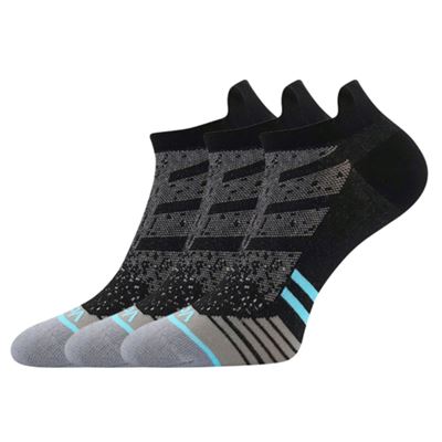 Women's short thin REX 17 cotton socks BLACK