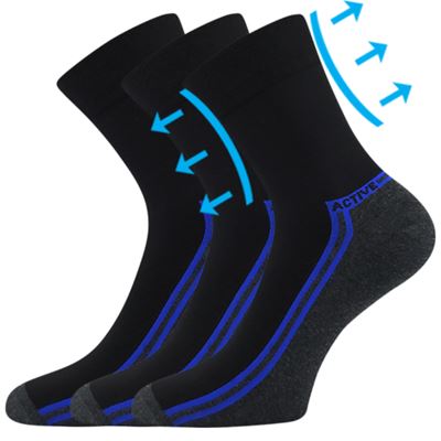 ROGER 02 black cotton medicine socks