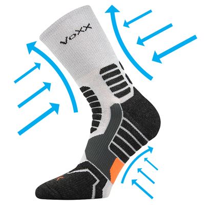 RONIN compression sports socks with silver ions LIGHT GREY