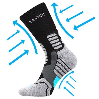 RONIN compression sports socks with silver ions BLACK