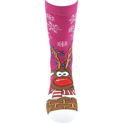 RUDY Christmas terry socks with reindeer PINK