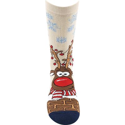 RUDY Christmas terry socks with reindeer CREAM