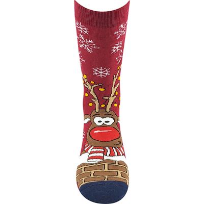 RUDY Christmas terry socks with reindeer WINE