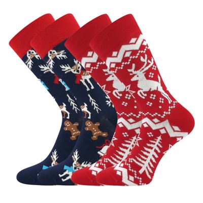 Men's socks with pictures CHRISTMAS REINDEER 2 pairs (1 pack)