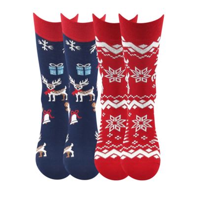 Men's socks with pictures CHRISTMAS REINDEER 2 pairs (1 pack)