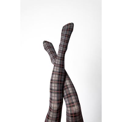 SARA black and red checked tights