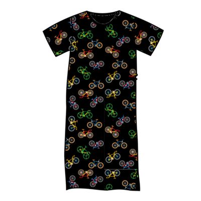 SEEKING black BIKE short-sleeved night shirt