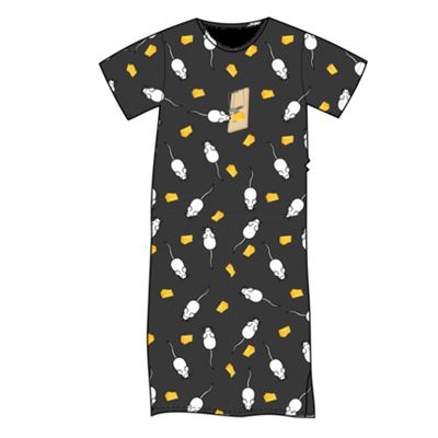 SEEKING short-sleeved nightshirt, dark grey MYŠKY