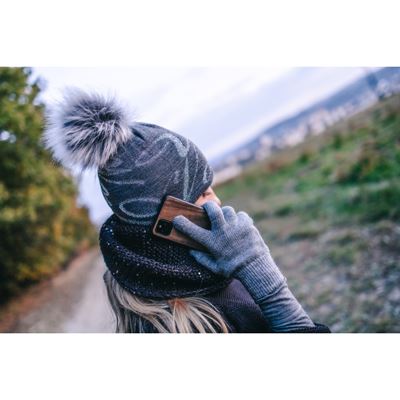 VIVARO women's knitted gloves with lurex GREY-SILVER