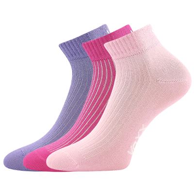 SETRA breathable children's short sports socks with silver MIX GIRLS (3 pairs)