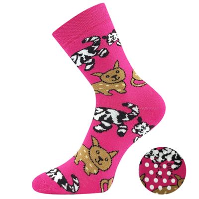 Children's terry socks SIBIŘ 07 ABS with pictures GIRLS (3 pairs)