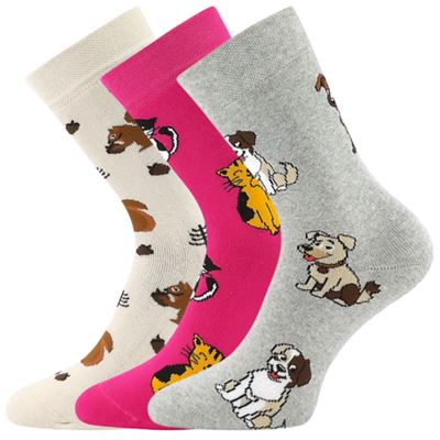 Children's terry socks SIBIŘ 08 with pictures GIRLS (3 pairs)
