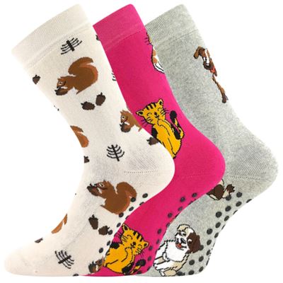 Children's terry socks SIBIŘ 08 ABS with pictures GIRLS (3 pairs)
