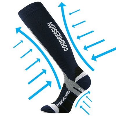 SIGNAL anatomically shaped compression knee socks with silver ions, DARK BLUE