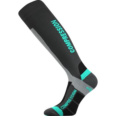 SIGNAL anatomically shaped compression knee socks with silver ions, DARK GREY