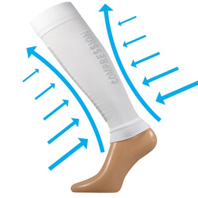 SIGNAL compression calf sleeve with silver ions, WHITE