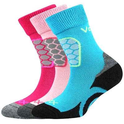 SOLAXIK girls' sports socks with silver (3 pairs)