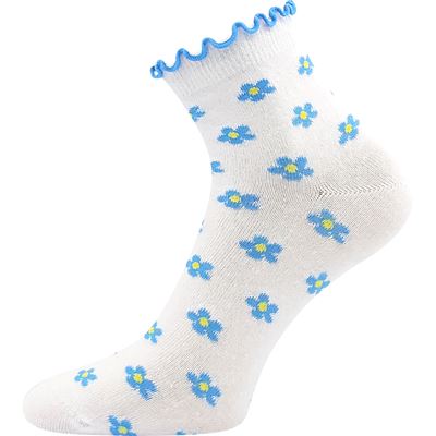 SOPHIA women's socks with decorative trim MIX with flowers (3 pairs)