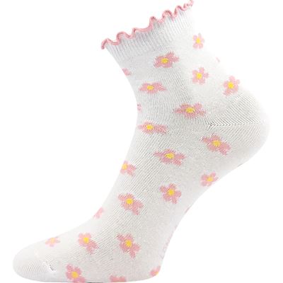 SOPHIA women's socks with decorative trim MIX with flowers (3 pairs)