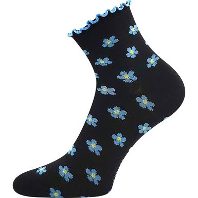 SOPHIA women's socks with decorative trim MIX with flowers (3 pairs)