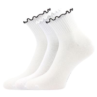SOPHIA women's socks with decorative trim MIX WHITE (3 pairs)