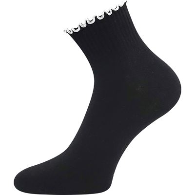 SOPHIA women's socks with decorative trim MIX BLACK (3 pairs)