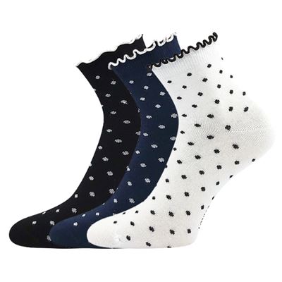 SOPHIA women's socks with decorative trim MIX with dots (3 pairs)