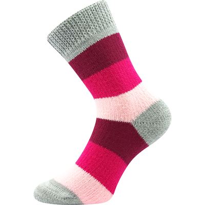 Thick home socks, striped, PINK