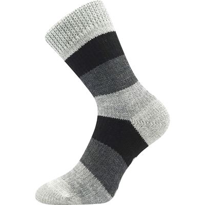 Thick home socks, striped, GREY