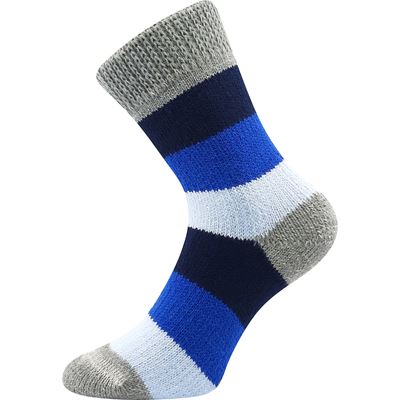Thick home socks, striped, BLUE