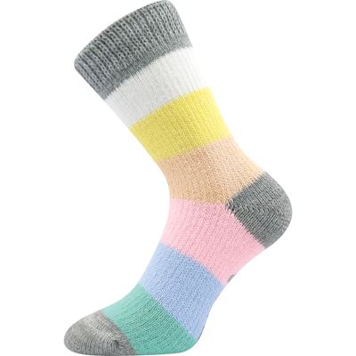Thick home socks, striped, pastel colours