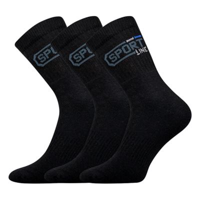 Thick SPOT socks, 3 pairs, terry cloth, BLACK