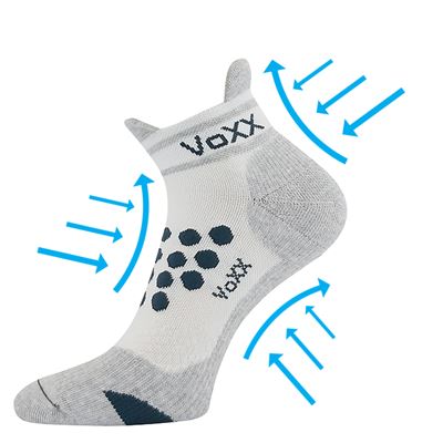 Compression sports socks SPRINTER low with silver ions WHITE WITH DARK GREEN