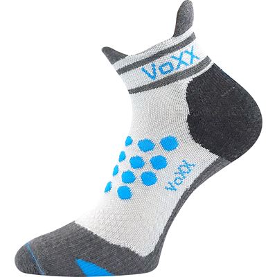 Compression sports socks SPRINTER low with silver ions LIGHT GRAY WITH DARK TURQUOISE VoXX 126339 2