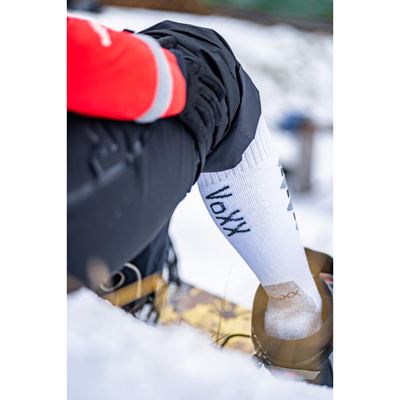 STABIL winter thermo knee socks made of merino wool with silver WHITE